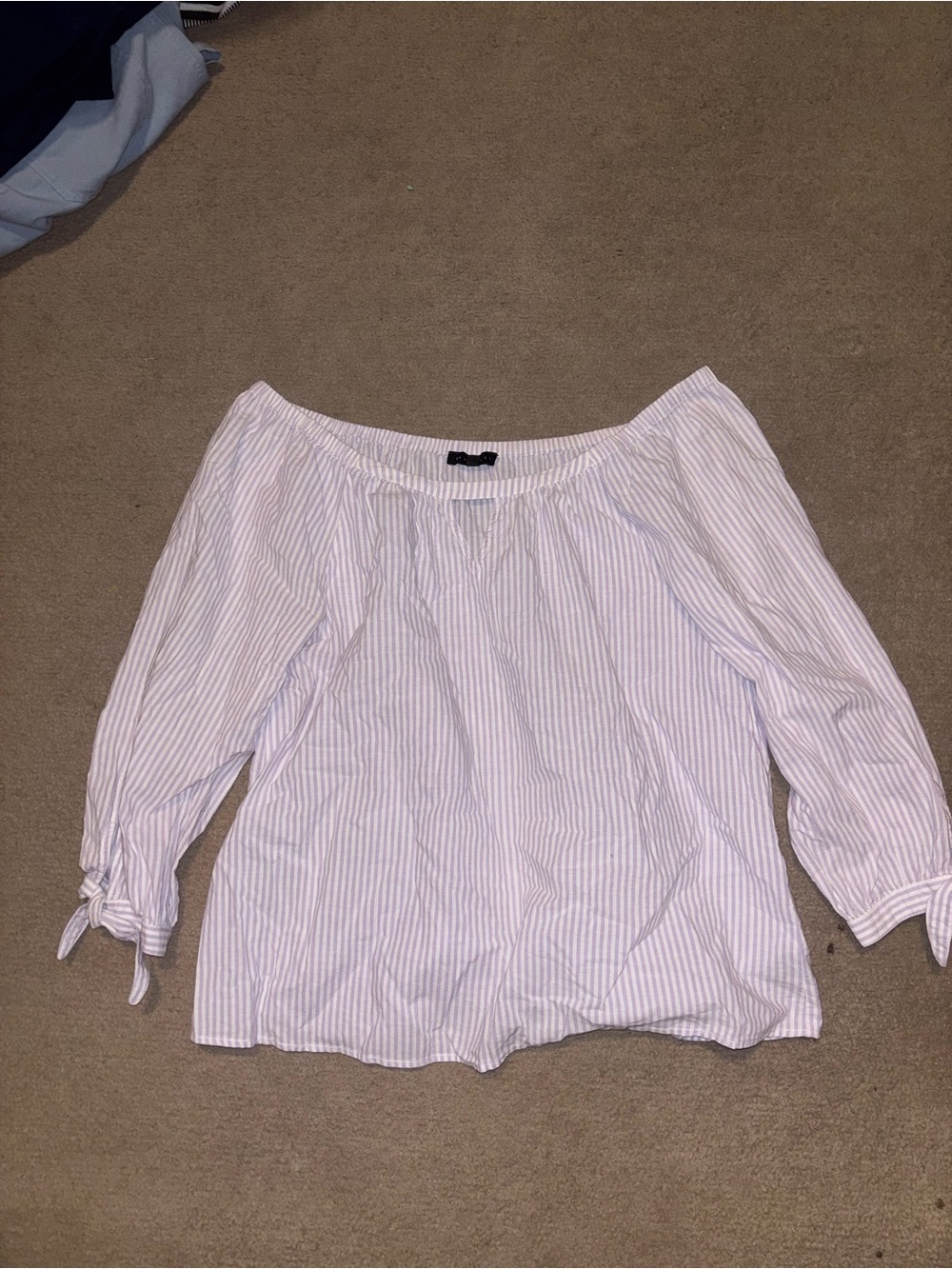 Sanctuary Off-Shoulder Light Purple Striped Tunic